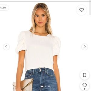 Amanda Uprichard Cream Puff Sleeve Blouse